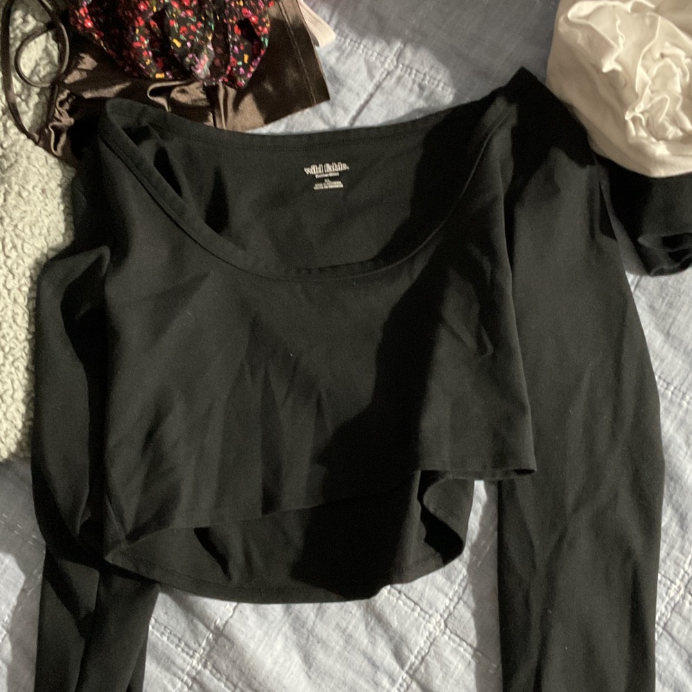 Wild Fable Black Long Sleeve Bodysuit